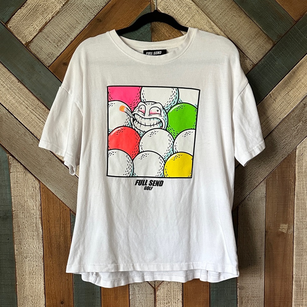 Full Send White Graphic Tee - Short Sleeve